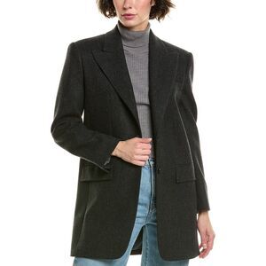 Michael Kors Collection Womens Boyfriend Wool & Silk-Blend Blazer, Grey